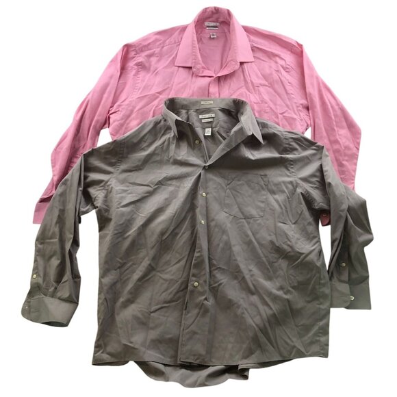Van Heusen Other - Van Heusen Mens Dress Shirt Size 2XL 18.5 Neck Lot Of Two Poplin Regular Fit